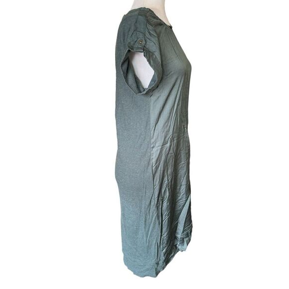 Wrap London Dress Green Short sleeve Hemp Silk Organic Cotton Sz 4 - Picture 4 of 10